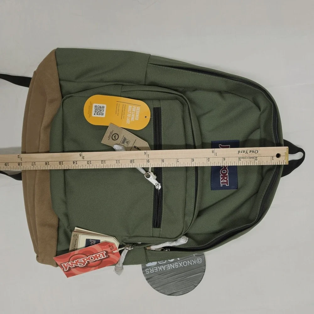 JanSport Right Pack Backpack Premium Cordura Fabric Suede Bottom Cargo Green